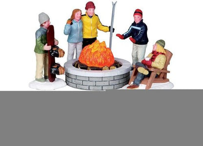 Lemax Fire Pit Set of 5 - Battery Operated (4.5V) for Cozy Outdoor Evenings