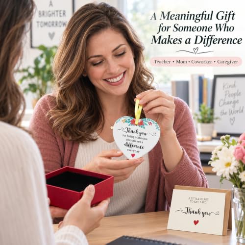 Thank You Heart-Shaped Teacher Appreciation Ornament - Keepsake Gift