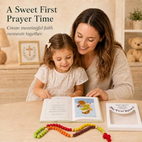 Baby Baptism Gift Set with First Rosary and Prayer Book - Keepsake Religious Gift