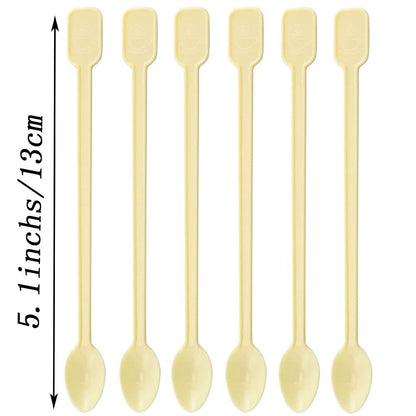 Coffee Spoon 500 PCS Disposable Tiny Coffee Tea Spoon Beige Plastic Stir Cocktail Sticks Mini Tea Stirrer