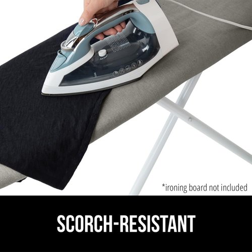 GORILLA GRIP Ironing Board Cover - 15x54 Inches | Silver Color with Rug Gripper - Beige Bundle