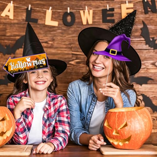 Halloween Photo Booth Props Kit 26 Pieces Spooky Party Decorations