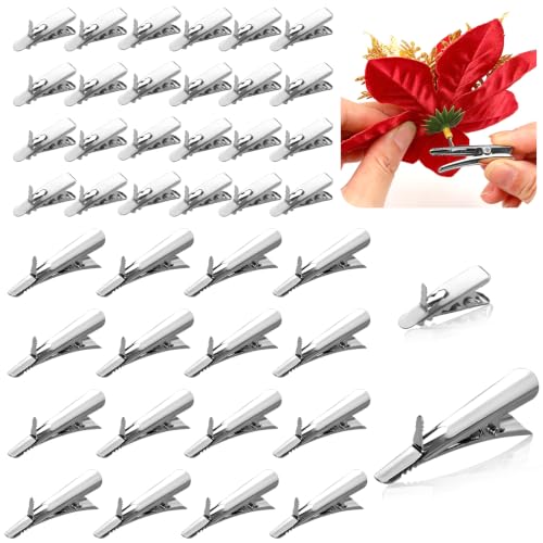 Silver Metal Clips for Christmas Ornaments - 60 Pack, Adjustable & Durable