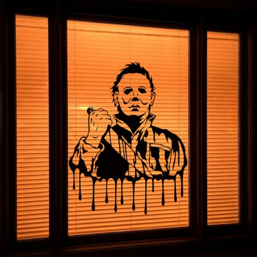 Halloween Horror Character Window Clings - 2 Sheets Spooky Silhouette Decals