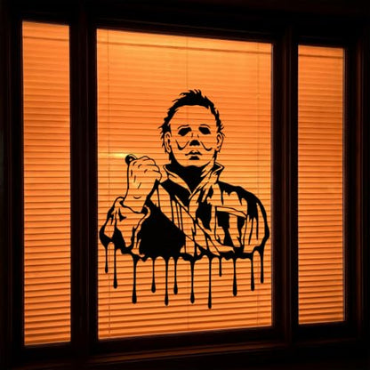 Halloween Horror Character Window Clings - 2 Sheets Spooky Silhouette Decals