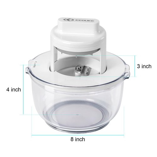 KEOUKE Vegetable Spiralizer & Zucchini Noodle Maker - 3 In 1 Adjustable Spiral Slicer with BPA-Free Plastic & Clear Bowl, Effortless for Cucumber, Potato, Carrot