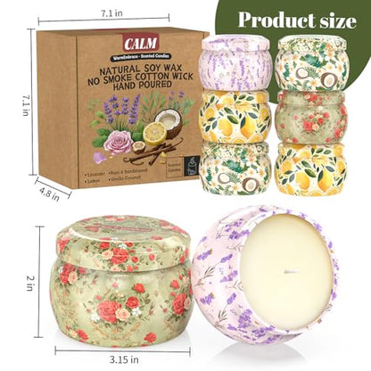 WarmEmbrace 8-Pack Soy Scented Candles Set with 4 Unique Fragrances - 8.8OZ