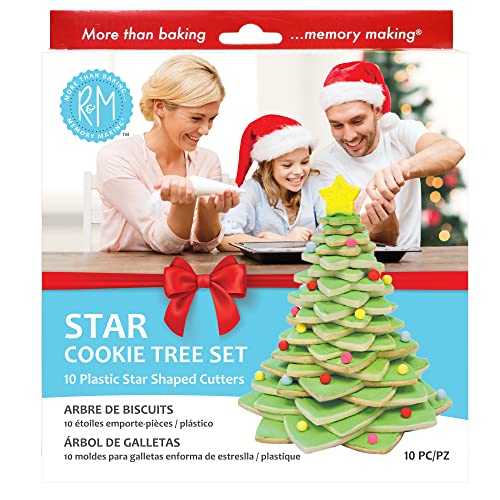 3-D Christmas Tree Cookie Cutter Set - Star Shaped Stackable Holiday Baking