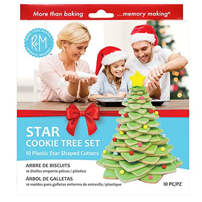 3-D Christmas Tree Cookie Cutter Set - Star Shaped Stackable Holiday Baking
