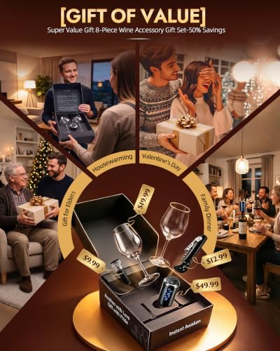 Electric Wine Aerator Decanter Set with Accessories - Gift Kit, 8 Pieces