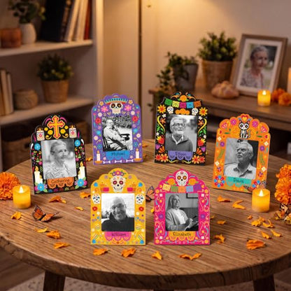 36Pcs Día de los Muertos Paper Photo Frames Decorations Set