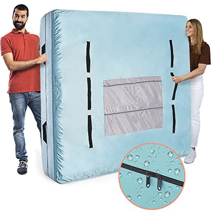 Velum Choice Queen Mattress Bags For Moving & Storage - Heavy Duty Mattress Moving Bags 16 Handles, Mattress Cover For Moving, Waterproof Mattress Storage Bag, Queen Mattress Protector Zippered