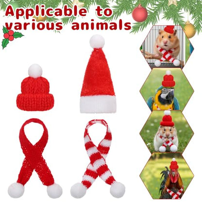 Mini Santa Hat and Scarf Set for Christmas Decorations - 24 Pieces
