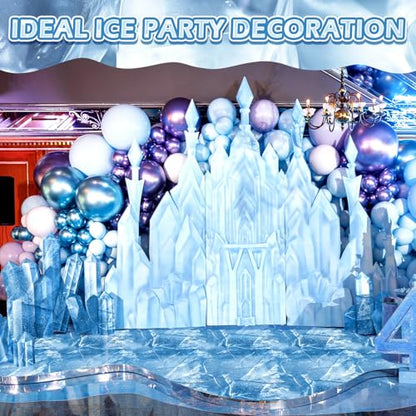 FuWeave 2 Pcs Ice Birthday Tablecloths 54 x 108 Inch Winter Party Decor - Variation 2