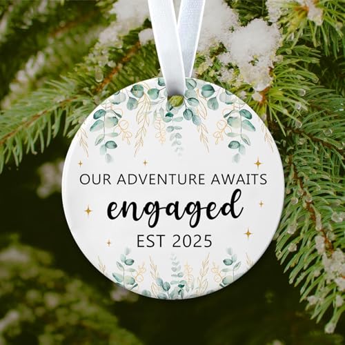 Engaged Ornament - First Christmas Wedding Gift for Couples - Variation 02