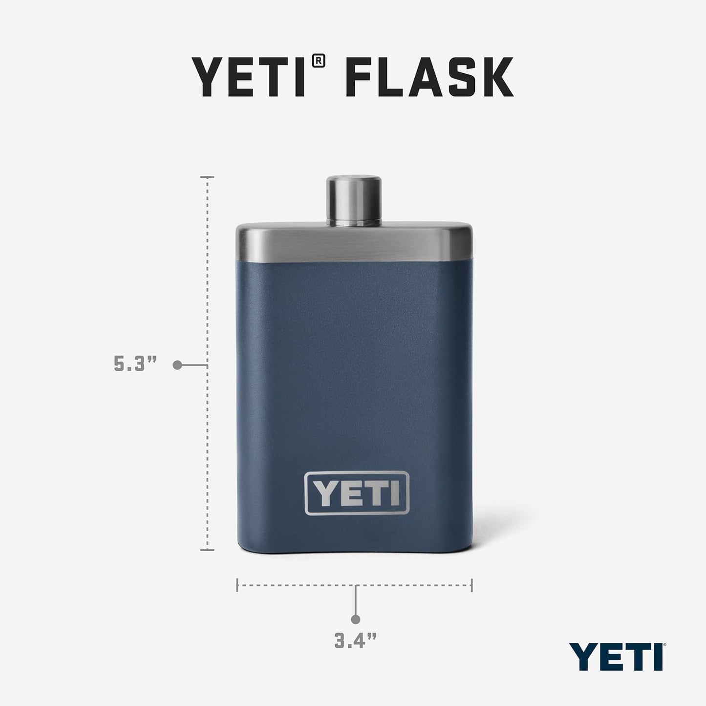 YETI 7 oz Flask with Color Matching Set of Shot Glasses, Rescue Red