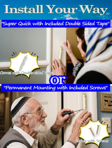 Enamel Mezuzah with Scroll - Modern Metal Door Decoration, 4 Inch