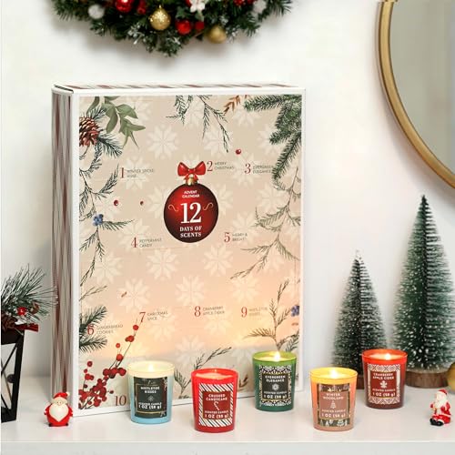 12 Days of Christmas Scented Candle Set - Advent Calendar Holiday Decor
