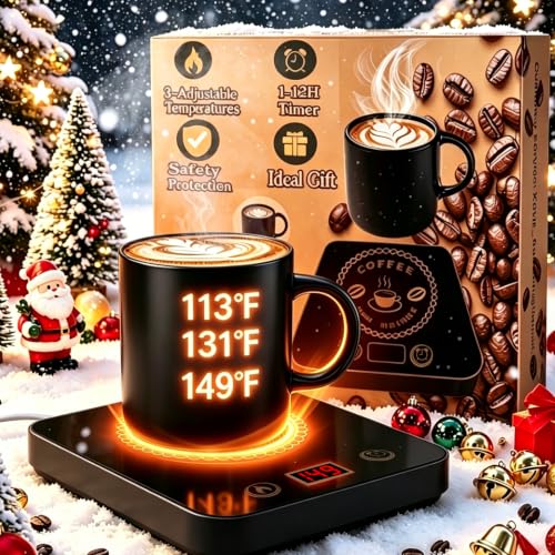 Coffee Mug Warmer for Desk 3 Temperatures & 1-12H Timer - 5.5x6.3 Inch