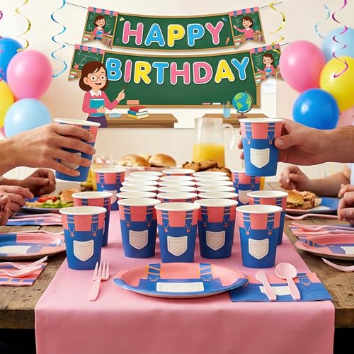 100 Pack Christmas Cartoon Paper Cups 9 Oz Party Supplies for Birthdays & Events