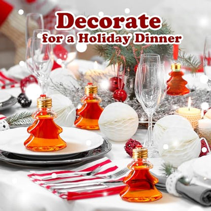 36 Pcs Clear Christmas Drink Bottle Ornaments 50ml Festive Decor