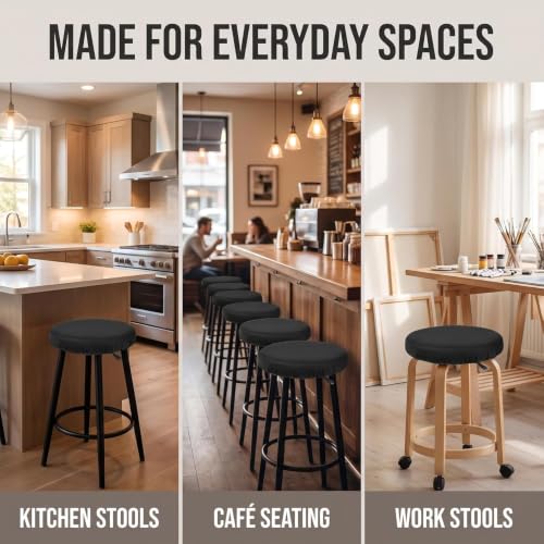 2 Pack High Elastic Round Bar Stool Covers - Fits 11-14 Inch Diameter, Black