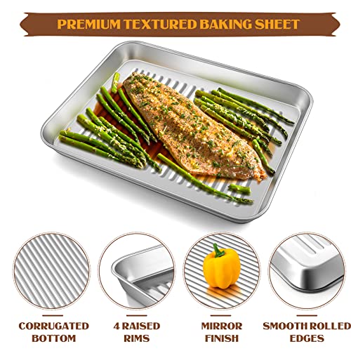 E-far Stainless Steel Baking Sheet with Rack Set of 4