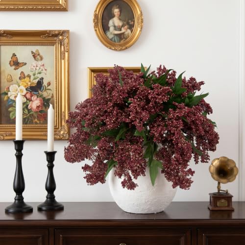 Artificial Berry Stem for Vase - Purple, 17 Inch, 6 Pack Fall Decor