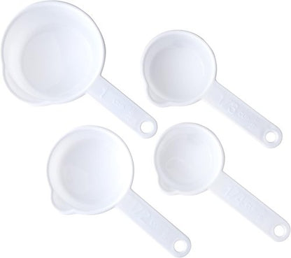 Chef Craft Select Measuring Cup Set - 1/4, 1/3, 1/2 & 1 Cup - Durable White Kitchen Essential