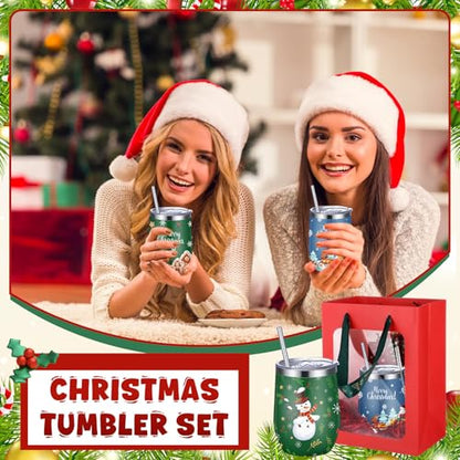 Patelai Christmas Tumbler Gift Set - 30 Pcs Xmas Party Supplies with Greeting Cards & Pens - Variation of 30 / Xmas