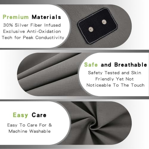 King Size Grounding Sheets with Silver Fiber & Outlet Tester - Gray, 70% Organic Cotton, Grounded Bed Sheet Kit