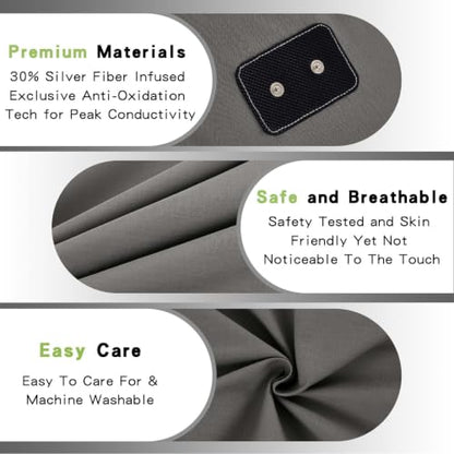 King Size Grounding Sheets with Silver Fiber & Outlet Tester - Gray, 70% Organic Cotton, Grounded Bed Sheet Kit