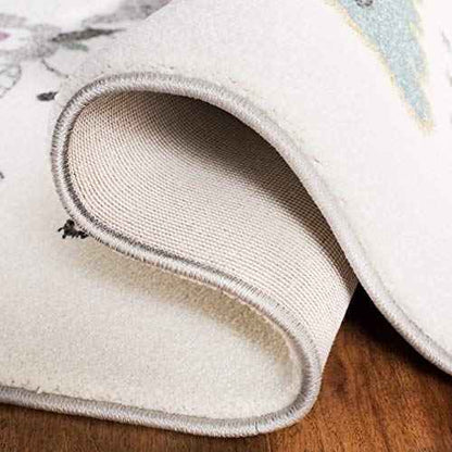 SAFAVIEH Carousel Kids Collection 3' Round Ivory/Pink CRK187A Parisian Floral Cat Non-Shedding Playroom Nursery Bedroom Area Rug