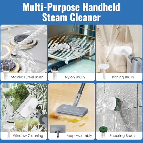 FEPPO Gray Steam Mop & Detachable Handheld Steam Cleaner for Home & Floor Cleaning