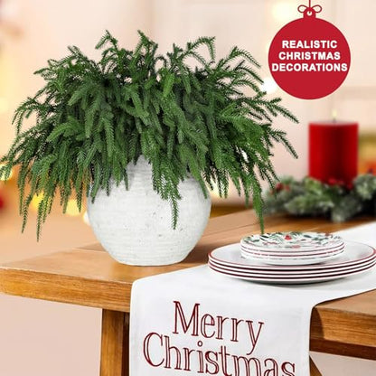 Artificial Christmas Pine Branches 12 Pcs Realistic Drop Shapeable Greenery