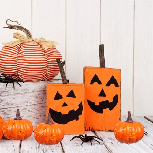 Mini Artificial Foam Pumpkins for Fall Halloween Thanksgiving Decor Set of 16