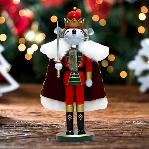 Wooden Nutcracker Figurine Mouse King Christmas Decor 36cm