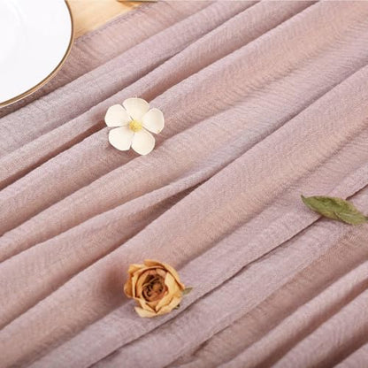 Linen Grey 13.3ft Cheesecloth Table Runner 35x157 Inches Boho Rustic Decor