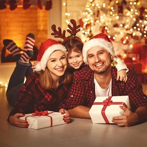 Red Velvet Santa Hat with Thick Fur - Christmas & New Year Party Accessory - Variation of Click to Telect