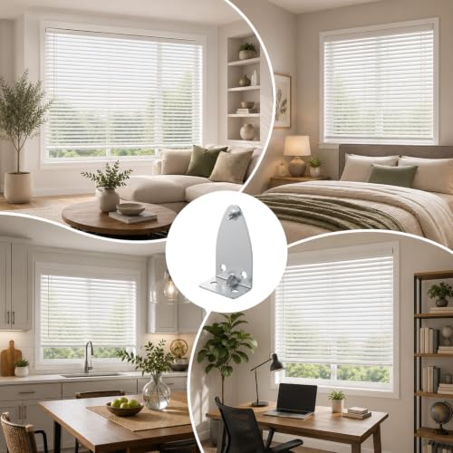 4 Pack Metal Blind Hold Down Brackets for Window Shades & Blinds