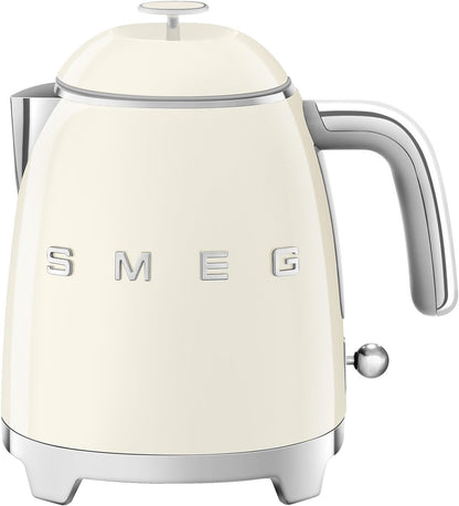 SMEG Mini 50's Retro Electric Kettle - 3 Cup Capacity, Double Wall Design, Cream Color