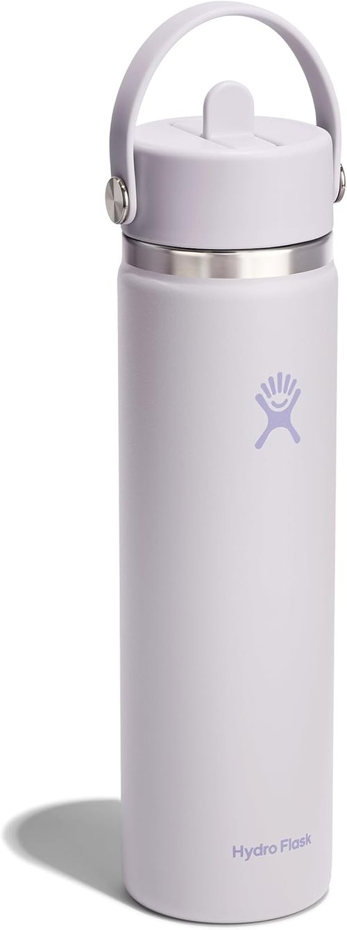 Hydro Flask Water Bottle - Insulated Stainless Steel - Leakproof Wide Straw Lid | 24 Oz Cloud Pink