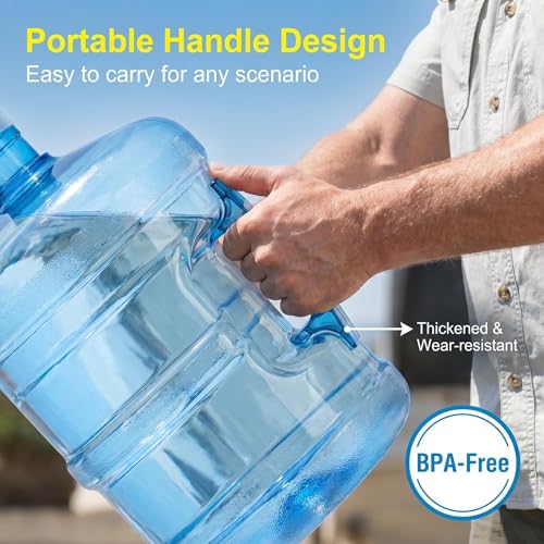 5 Gallon Water Bottle Jug - Reusable BPA-Free Large Capacity Container with Handle