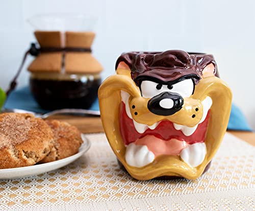 Looney Tunes Taz Face Ceramic Mug - 24 Ounces, 3D Sculpted, Licensed Gift