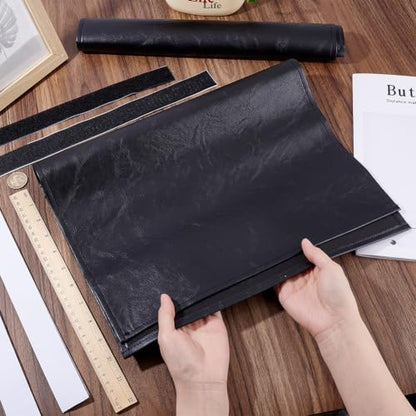 Black Faux Leather Couch Arm Cover Set Waterproof & Washable for Recliner, Sofa & Chair