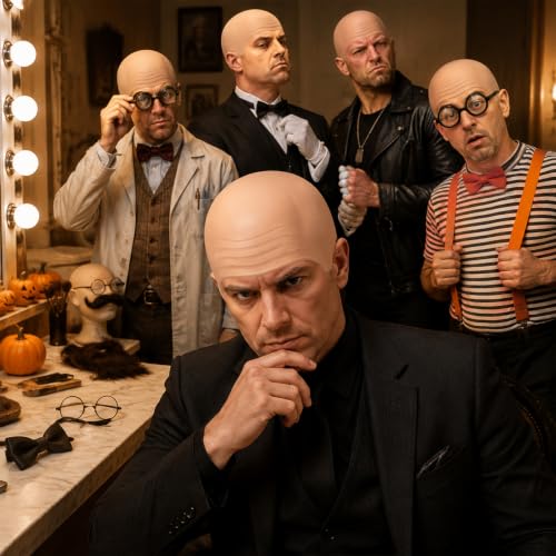 2PCS Latex Bald Cap for Halloween Makeup Costume Party Adults & Women