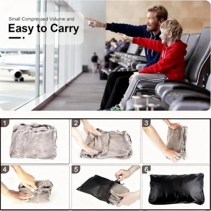 Inflatable Travel Foot Rest Pillow for Leg Support & Fatigue Relief