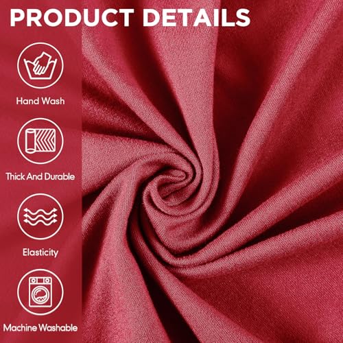 Peryiter Couch and Loveseat Sofa Covers Set - Xmas Red Milk Silk, Non Slip, Elastic