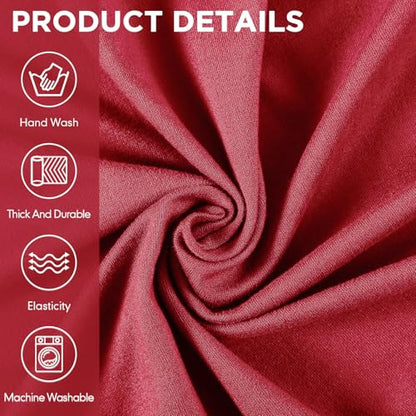 Peryiter Couch and Loveseat Sofa Covers Set - Xmas Red Milk Silk, Non Slip, Elastic