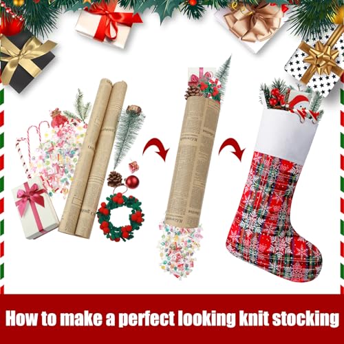 Christmas Stockings Bulk Set 16 Pcs 15 Inch Buffalo Plaid Fireplace Decor